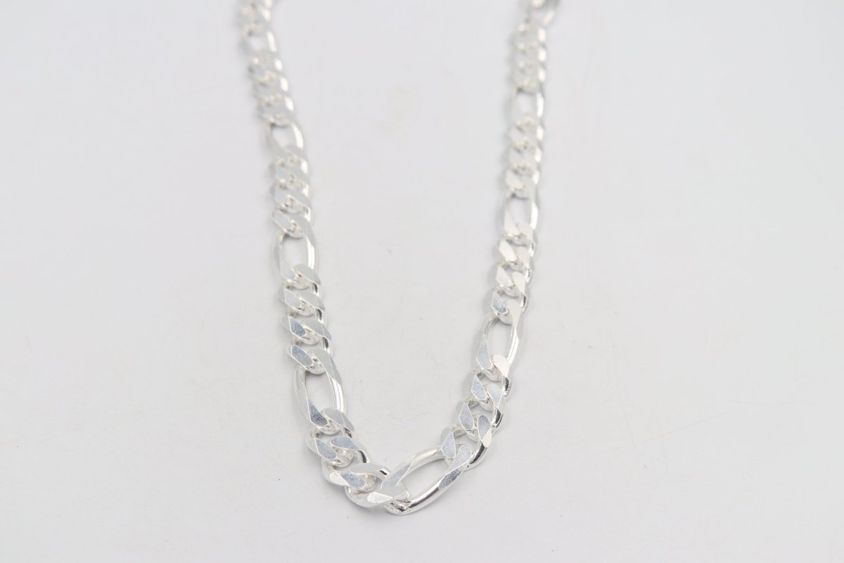 Stg Silver 3:1 Figaro Link Chain  IR16