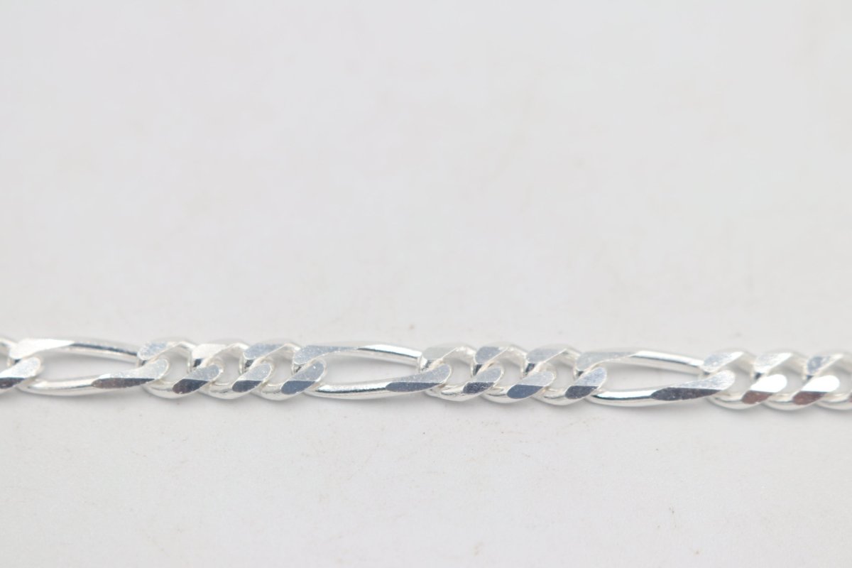 Stg Silver 3:1 Figaro Link Chain  IR17