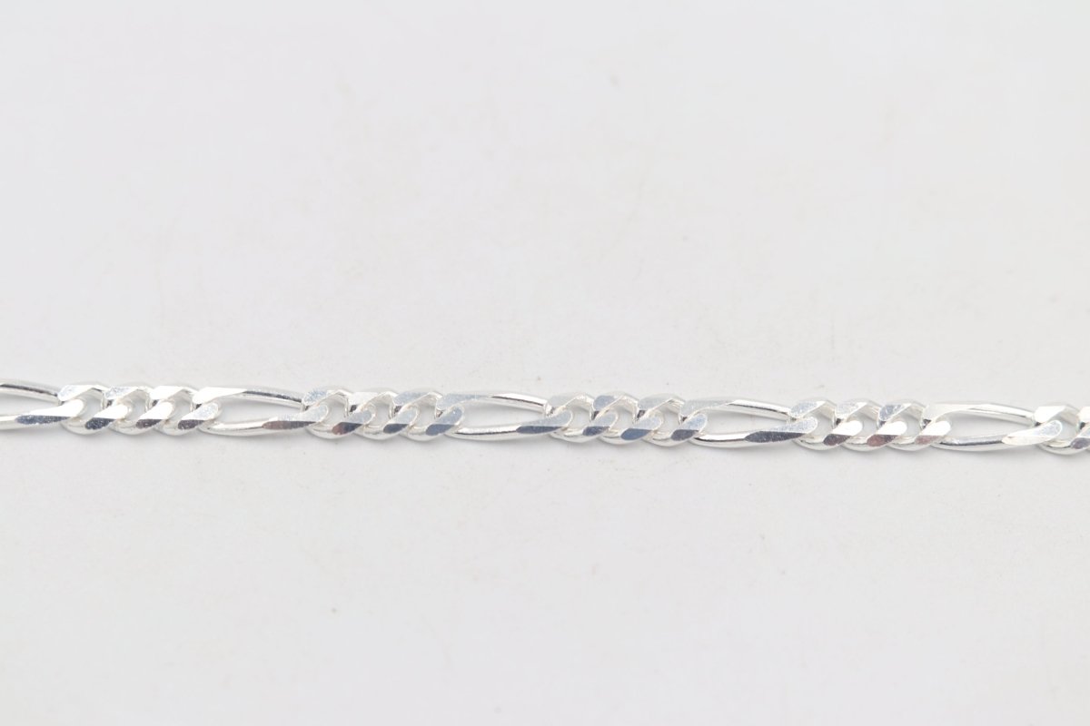Stg Silver 3:1 Figaro Link Chain  IR17
