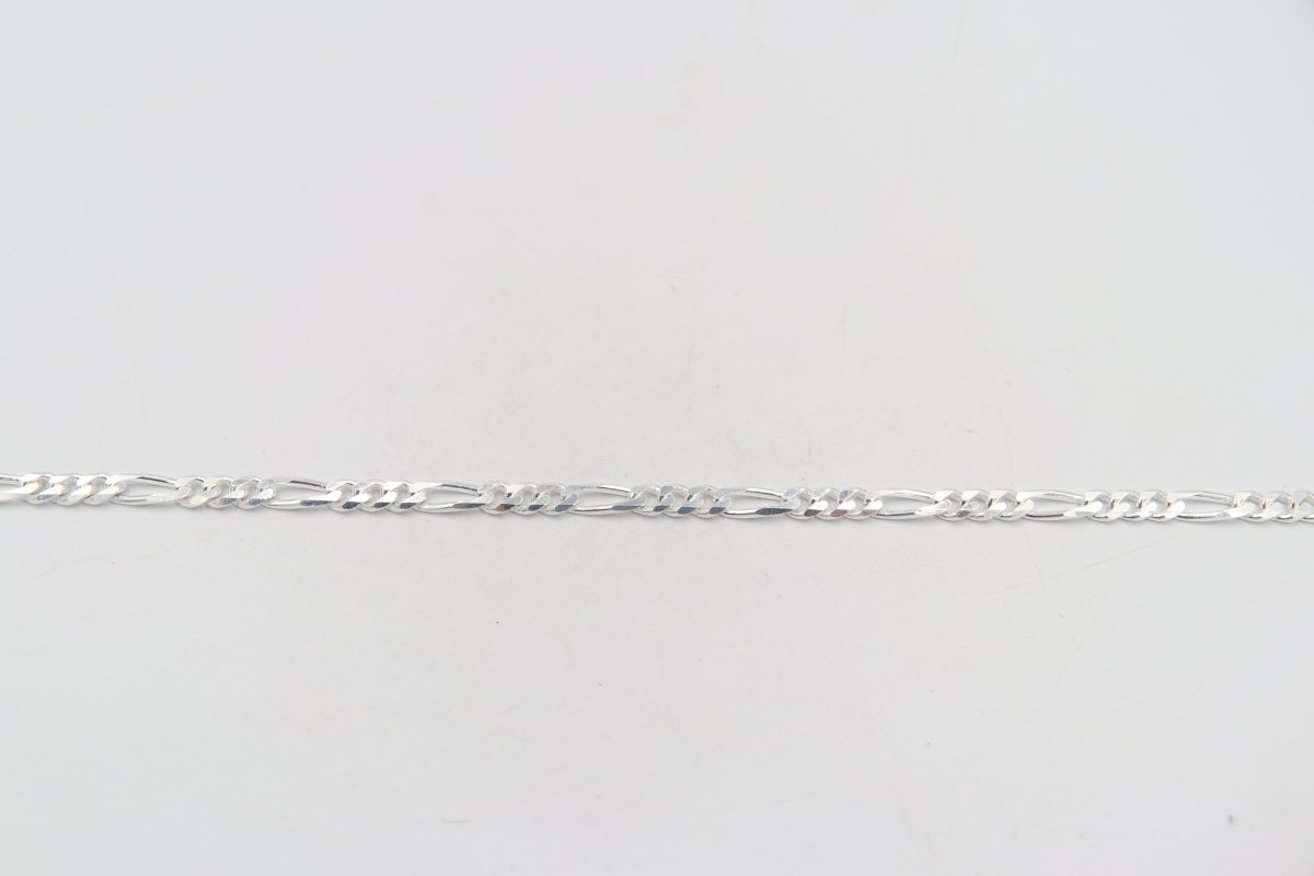 Stg Silver 3:1 Figaro Link Chain  IR17