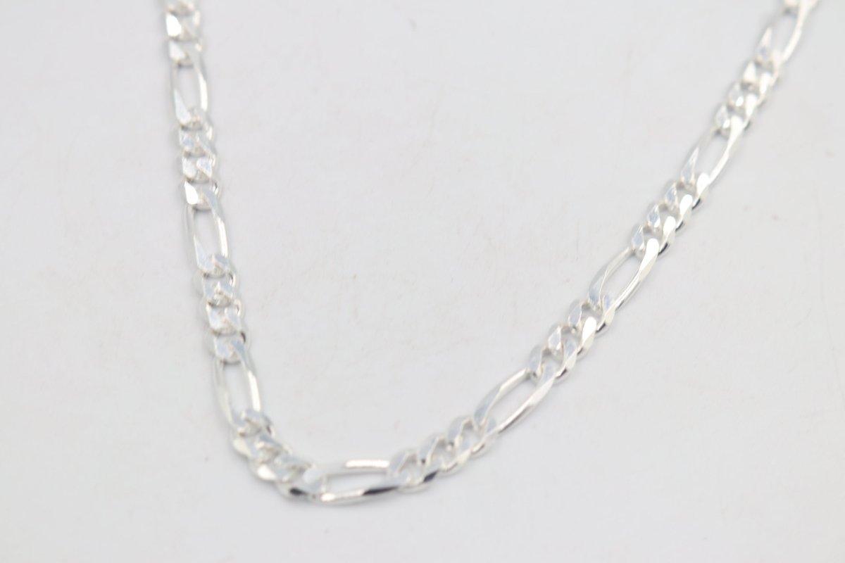 Stg Silver 3:1 Figaro Link Chain  IR17