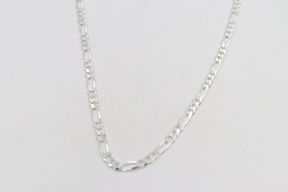 Stg Silver 3:1 Figaro Link Chain  IR17