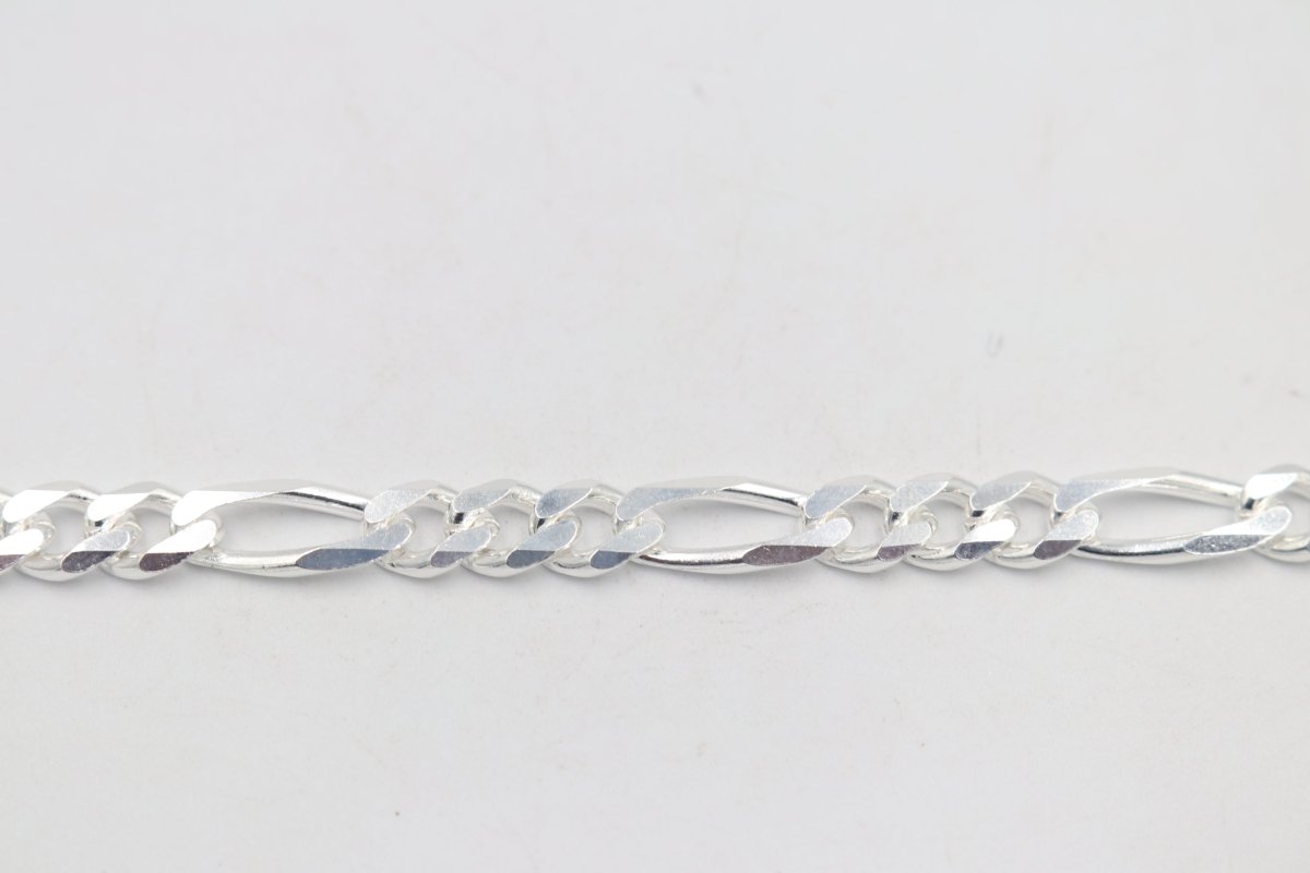 Stg Silver 3:1 Figaro Link Chain  IR18