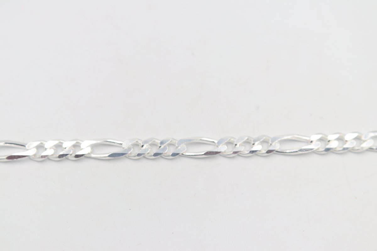 Stg Silver 3:1 Figaro Link Chain  IR18