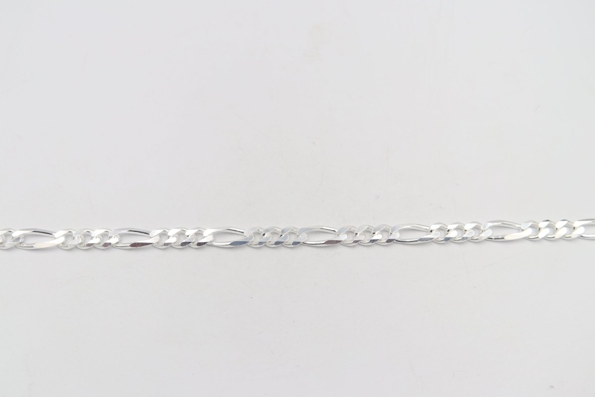Stg Silver 3:1 Figaro Link Chain  IR18