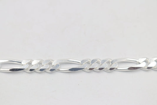 Stg Silver 3:1 Figaro Link Chain  IR19