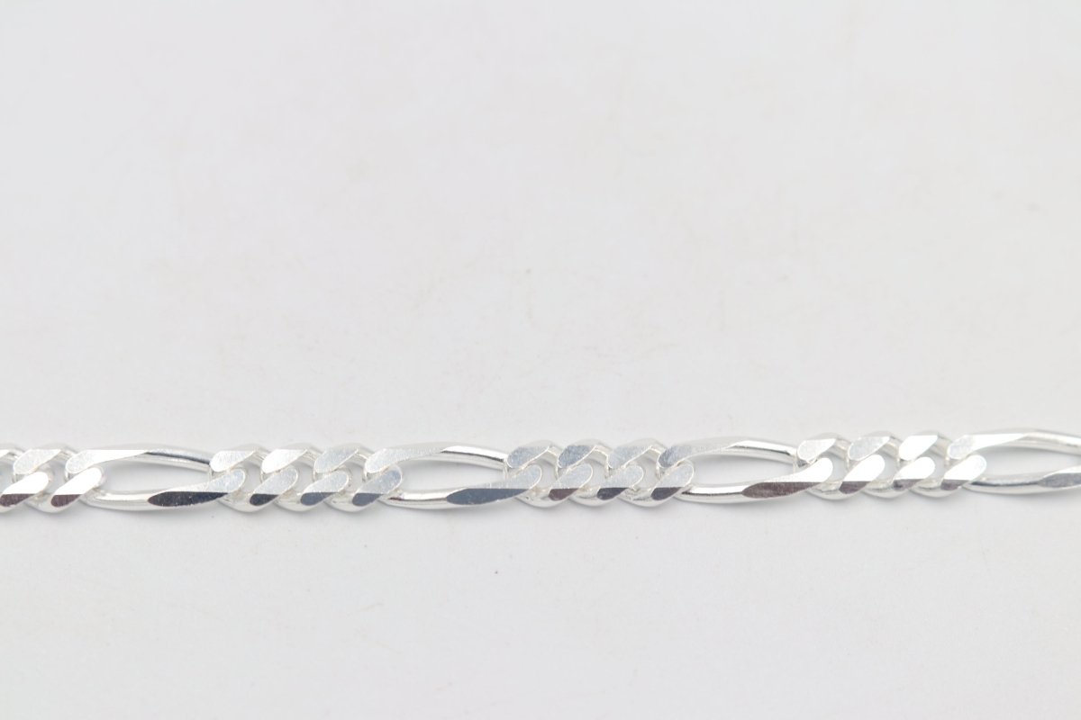 Stg Silver 3:1 Figaro Link Chain  IR19