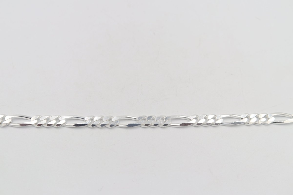 Stg Silver 3:1 Figaro Link Chain  IR19