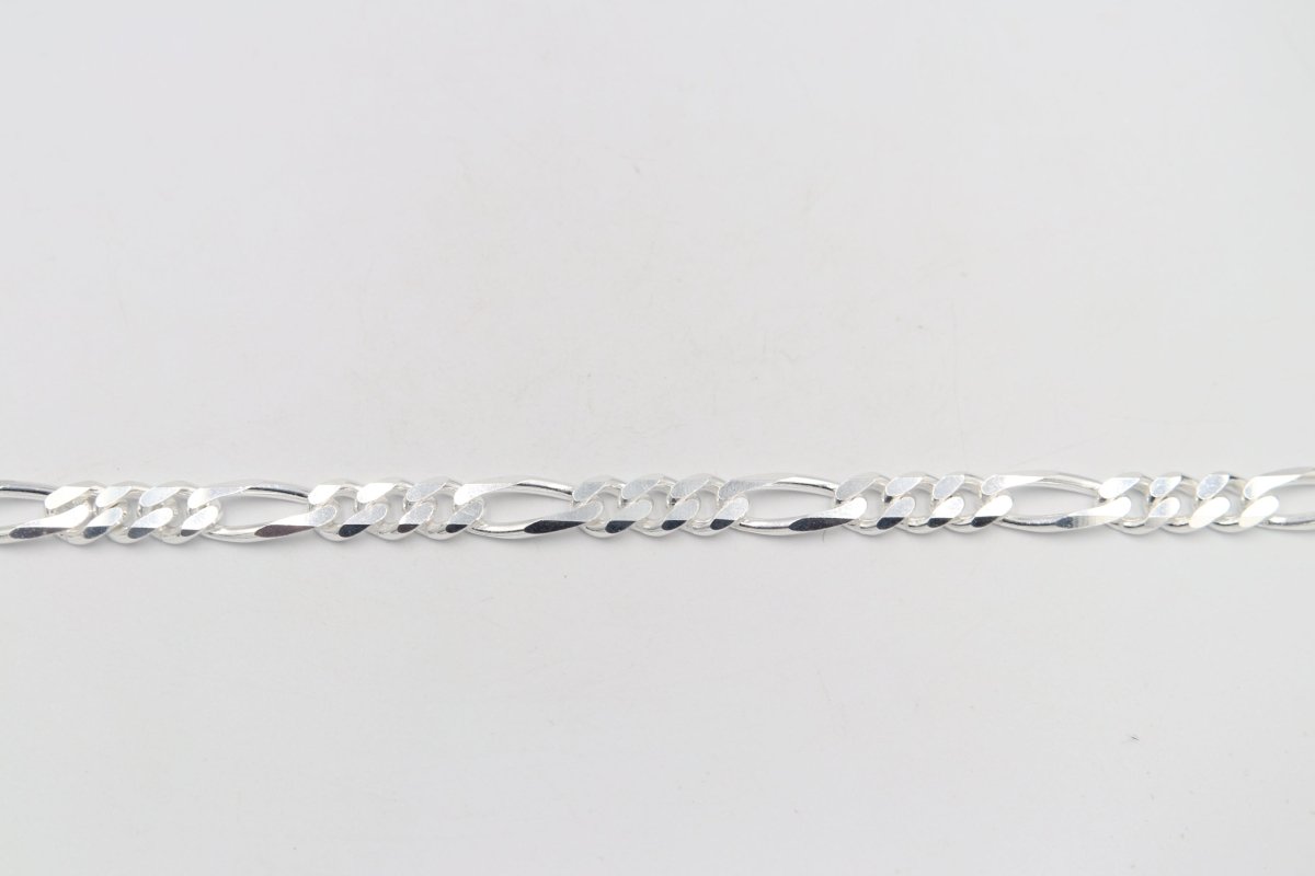 Stg Silver 3:1 Figaro Link Chain  IR20