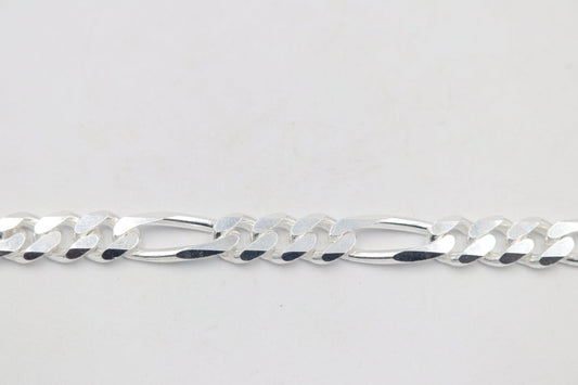 Stg Silver 3:1 Figaro Link Chain  IR21