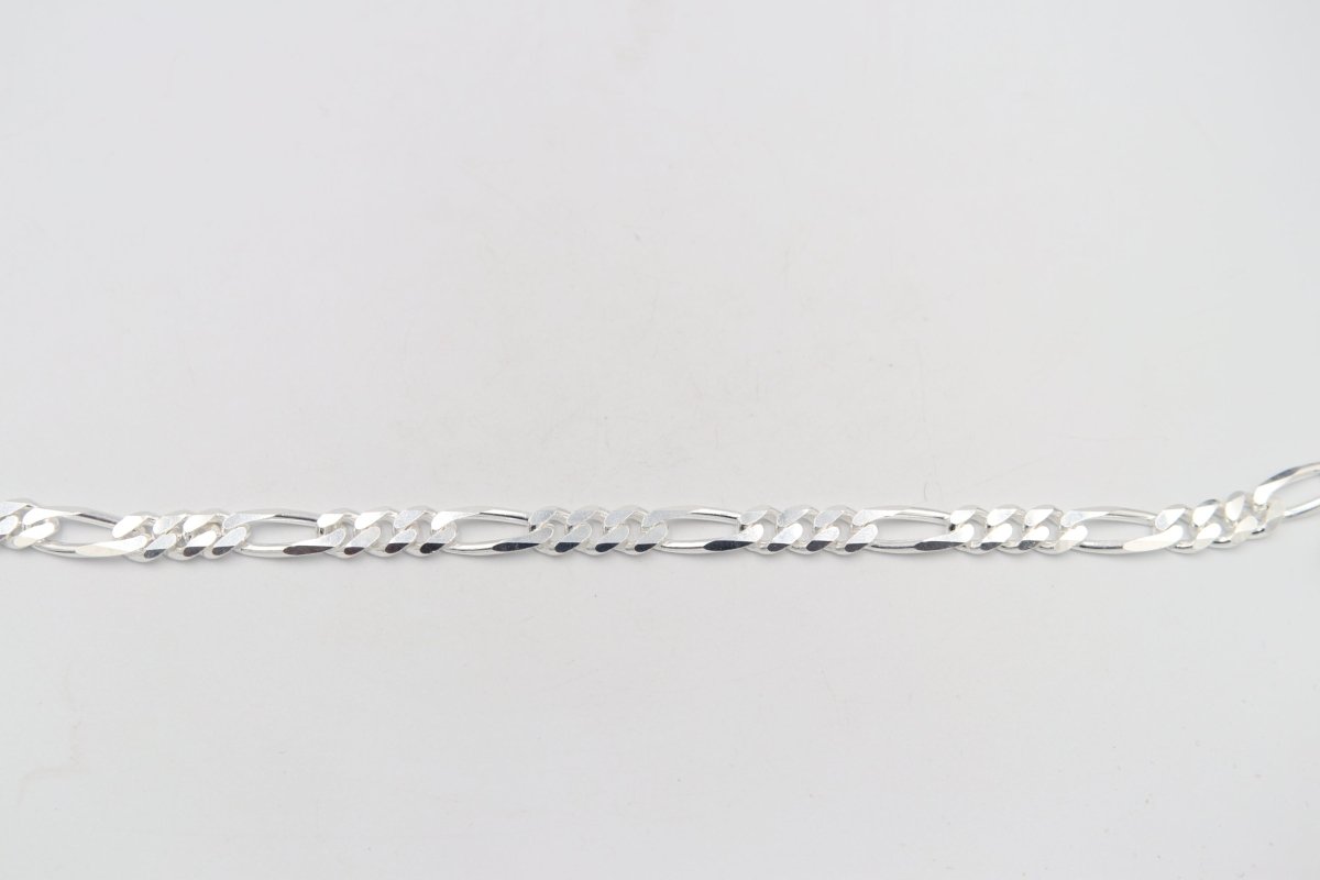 Stg Silver 3:1 Figaro Link Chain  IR21