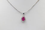 9ct White Gold Ruby & Diamond Pendent