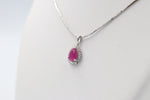 9ct White Gold Ruby & Diamond Pendent