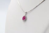 9ct White Gold Ruby & Diamond Pendent