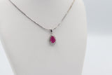 9ct White Gold Ruby & Diamond Pendent