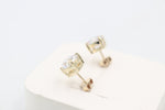 9ct Gold CZ Earrings 8mm