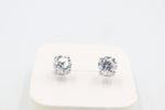 9ct White Gold CZ Earrings 8mm