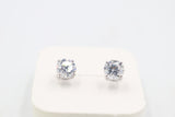 9ct White Gold CZ Earrings 8mm