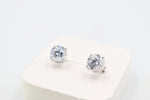 9ct White Gold CZ Earrings 8mm