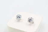 9ct White Gold CZ Earrings 8mm