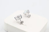 9ct White Gold CZ Earrings 8mm