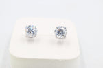 9ct White Gold CZ Earrings 8mm