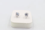 9ct White Gold CZ Earrings 8mm