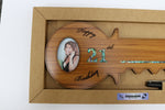 21ST KEY - Wooden Oval Photo key with Pen