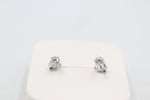 9ct White Gold CZ Earrings 4mm