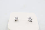 9ct White Gold CZ Earrings 4mm