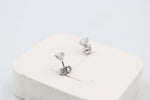 9ct White Gold CZ Earrings 4mm