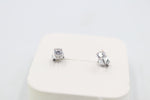 9ct White Gold CZ Earrings 4mm