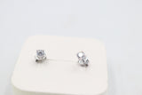 9ct White Gold CZ Earrings 4mm