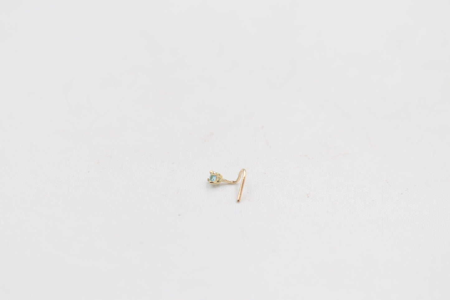 9ct Gold Genuine Blue Topaz Nose Stud 2mm