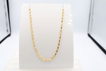 9ct Gold Oval Diamond Cut Beclcher Chain 50cms