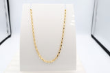 9ct Gold Oval Diamond Cut Beclcher Chain 50cms