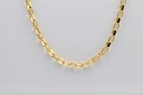 9ct Gold Oval Diamond Cut Beclcher Chain 50cms