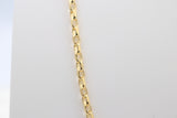 9ct Gold Oval Diamond Cut Beclcher Chain 50cms