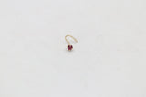 9ct Gold Genuine Garnet Nose Stud