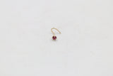 9ct Gold Genuine Garnet Nose Stud