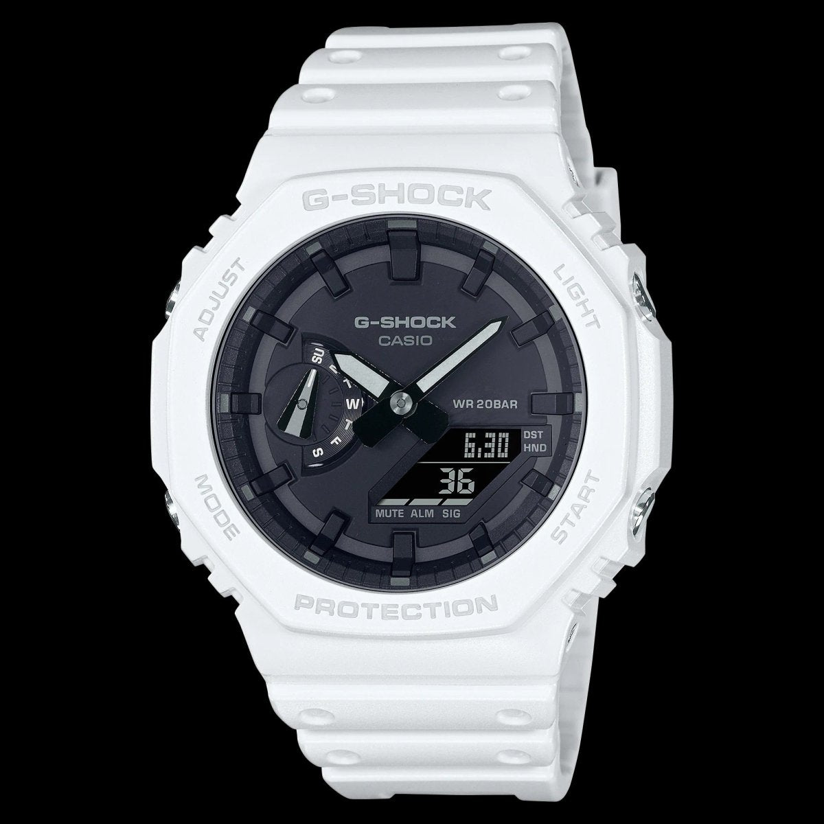 G Shock White Ionic Octagonal Watch - GA-2100-7A