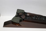 New Zealand Greenstone and Large wooden Belt Axe