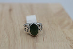 Stg Silver Ring with Greenstone