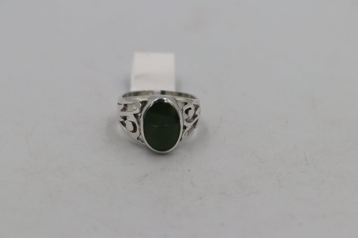 Stg Silver Ring with Greenstone