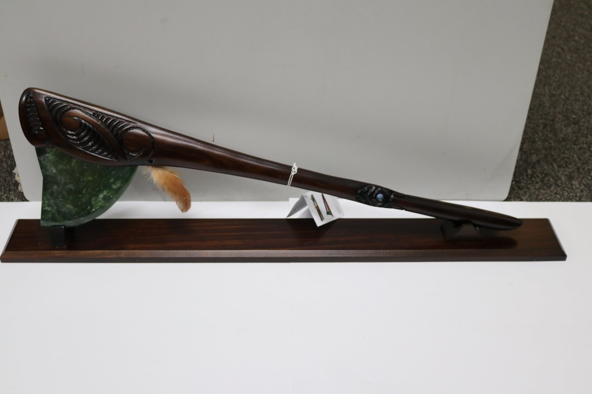 Wooden Tewha Tewha with Greenstone Blade