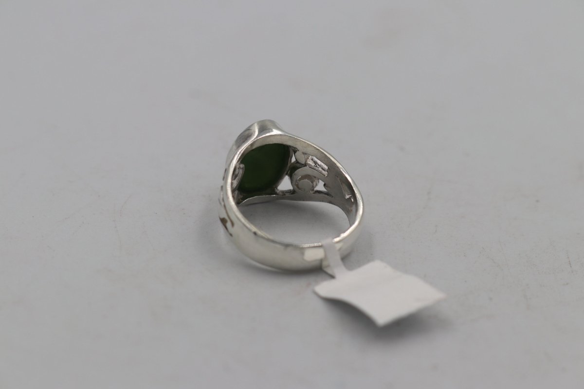 Stg Silver Ring with Greenstone