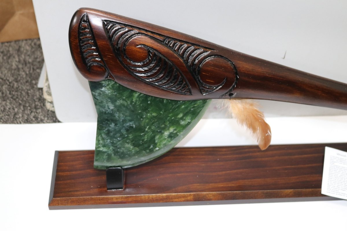 Wooden Tewha Tewha with Greenstone Blade