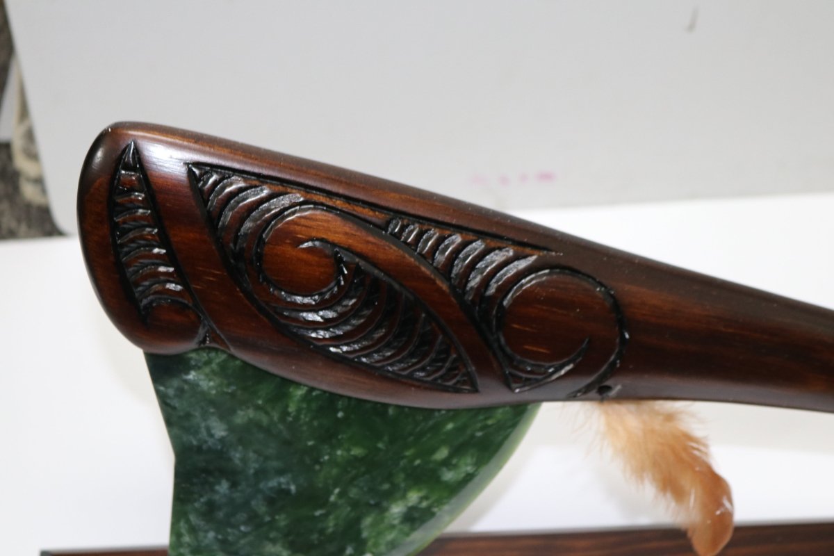 Wooden Tewha Tewha with Greenstone Blade