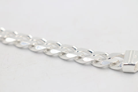 Sterling Silver Heavy Curb Link Bracelet IRB02A
