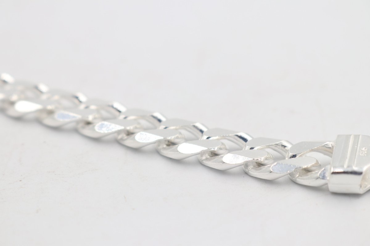 Sterling Silver Heavy Curb Link Bracelet IRB02A
